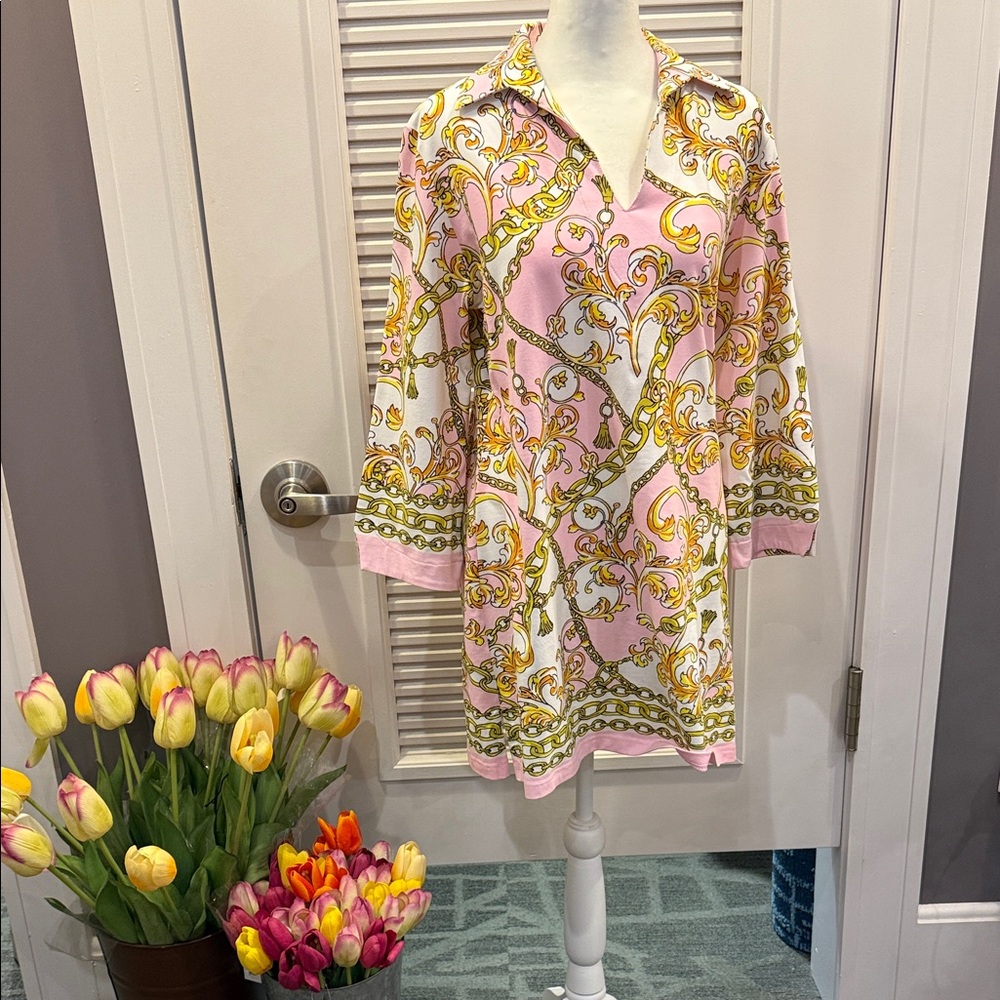 Pink and Gold Women's Tunic Top